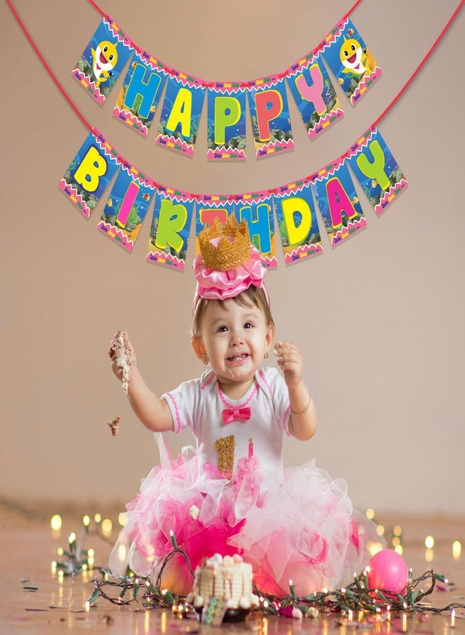 ووبوكس لافتة عيد ميلاد سعيد من وووبوكس، بتصميم بيبي شارك، خلفية زرقاء وخط متعدد الألوان، عنصر زينة لحفلات أعياد الميلاد، عناصر زينة الحفلات - Image 5